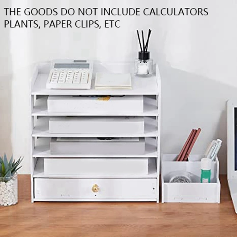 Wooden Desktop Organizer Tray File Sorter For Home Office Folder File Mail Sorting Rack File Holder Tray