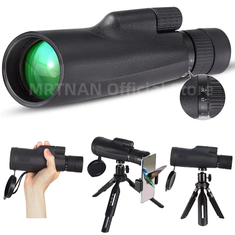 

10-30x50 Zoom HD Telescope Monocular Camping HD With Tripod Phone Clip For Watching Bird Hunting Binoculars