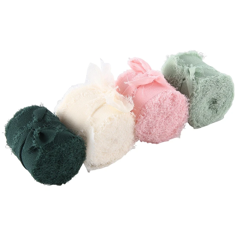 1Set Chiffon Ribbon Gift Ribbon 4Cm X 4.5M Satin Ribbon For Wedding Crafts Gift Decorating