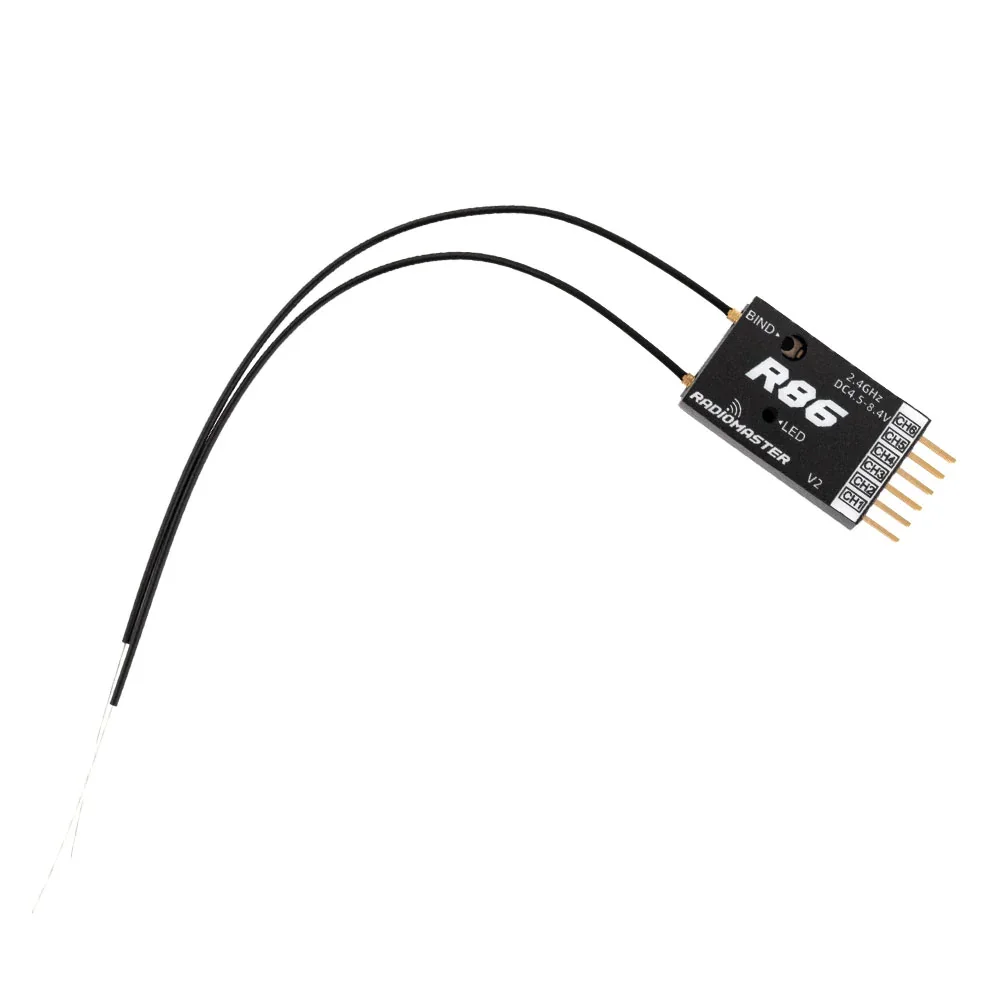 Receptor Radiomaster R86 V2 6CH, Compatible con PWM RC para transmisor Frsky D8 D16 SFHSS Radiomaster TX12 T16S