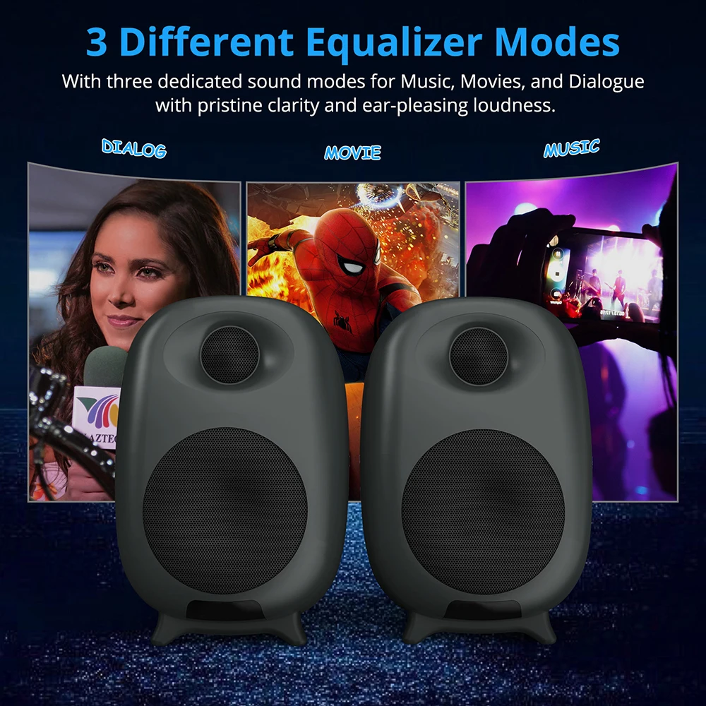 2inch SR06 Laptop Bookshelf Speakers Home Theatre Stereo Sound 60W Super Bass Boom Box Wireless TV Subwoofer Bluetooth Speaker