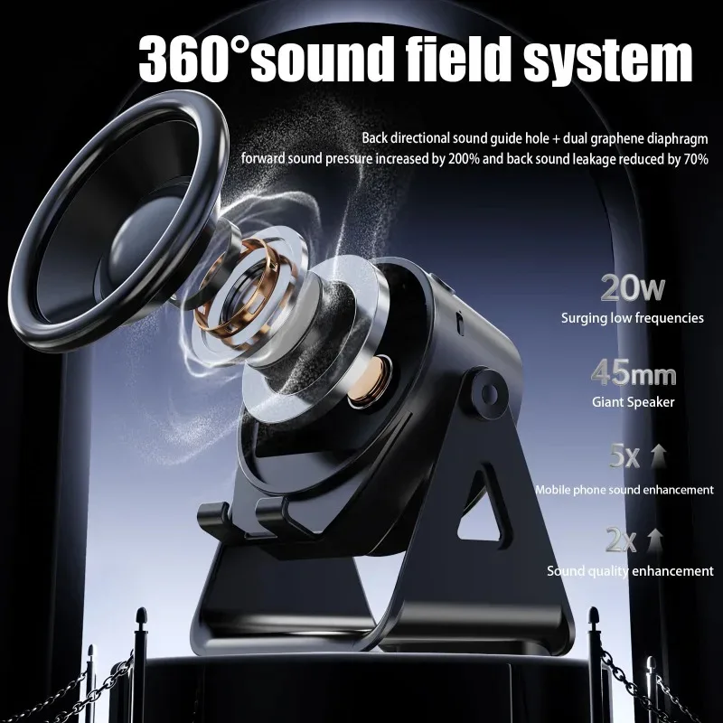 Portátil inteligente alto-falante de indução sem fio bluetooth suporte do telefone multi-funcional esportes ao ar livre alto-falantes estéreo universal