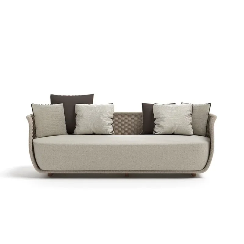 Outdoor rattan sofa courtyard balcony outdoor waterproof leisure sofa terrace living room sun room rattan sofa combination