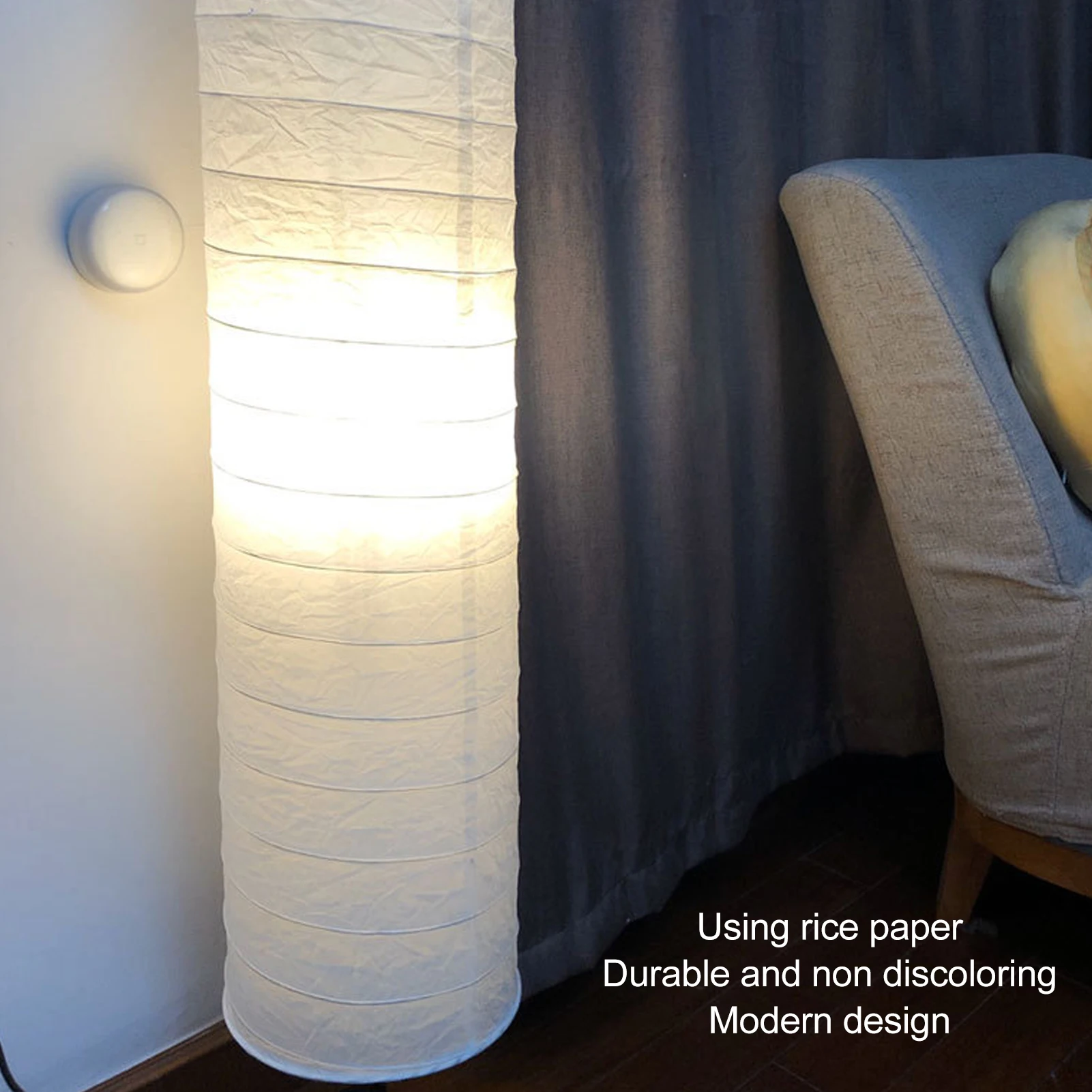 ZK30 Rice Paper Floor Lamp Shade 94cm 37 Inch Rice Paper Lamp Protector Cover for Living Room Bedroom
