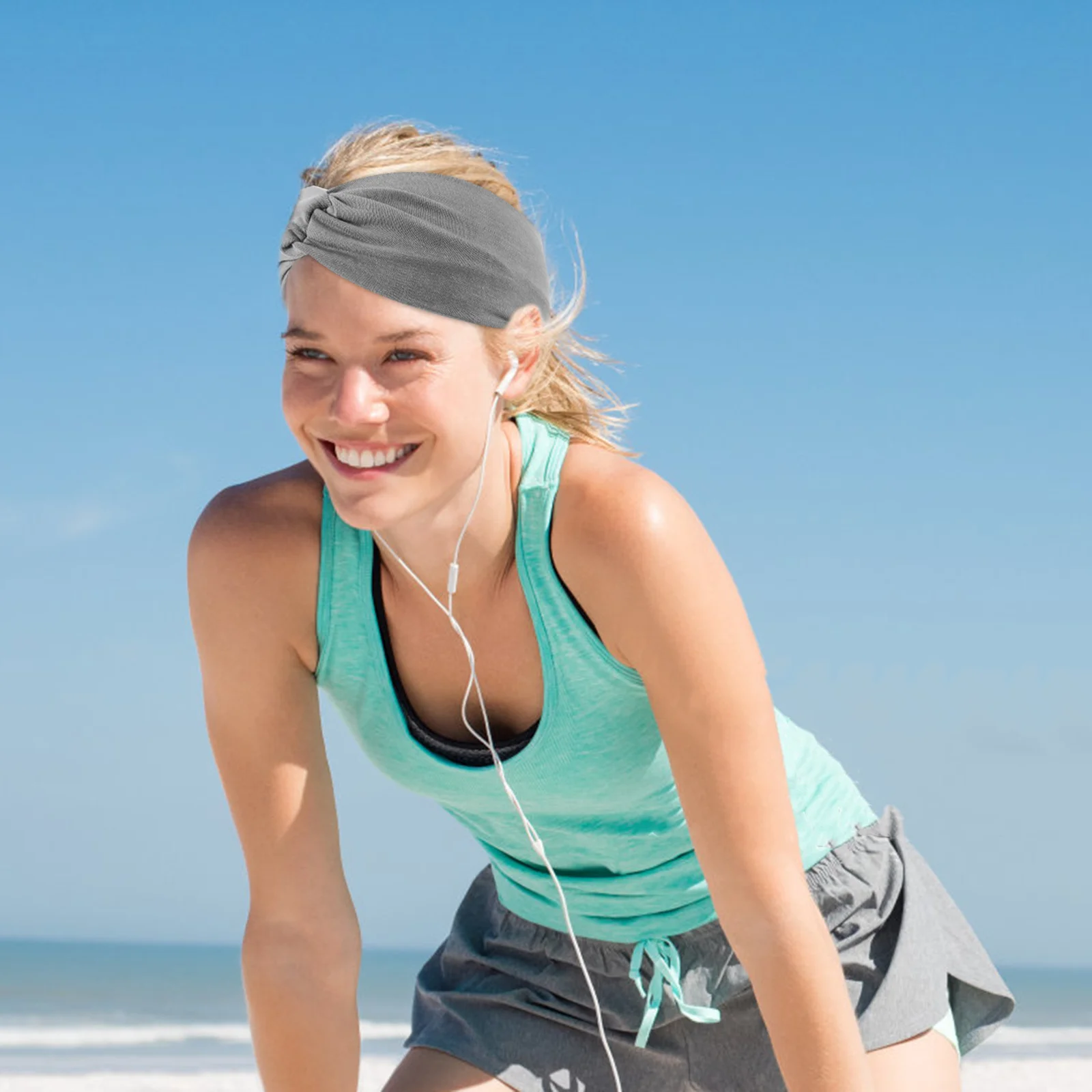 

2Pcs Yoga Wide Headband for Women Elastic Non-Slip Sport Headband Breathable Boho Turban Running Workout Gym Accessory