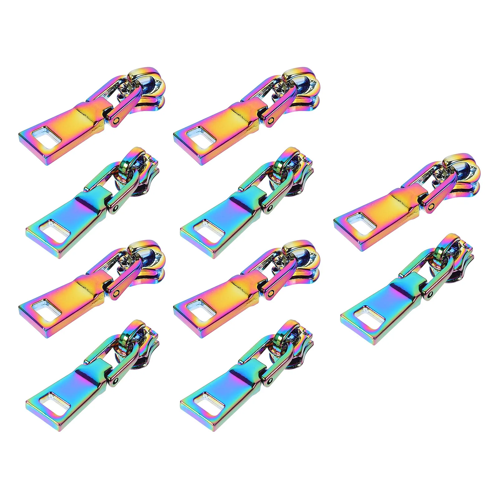 10Pcs Premium Metal Zipper Pull Tabs Zipper Pullers Fixers for Backpacks Sport Bags Jackets DIY Repairs Detachable Pull Head
