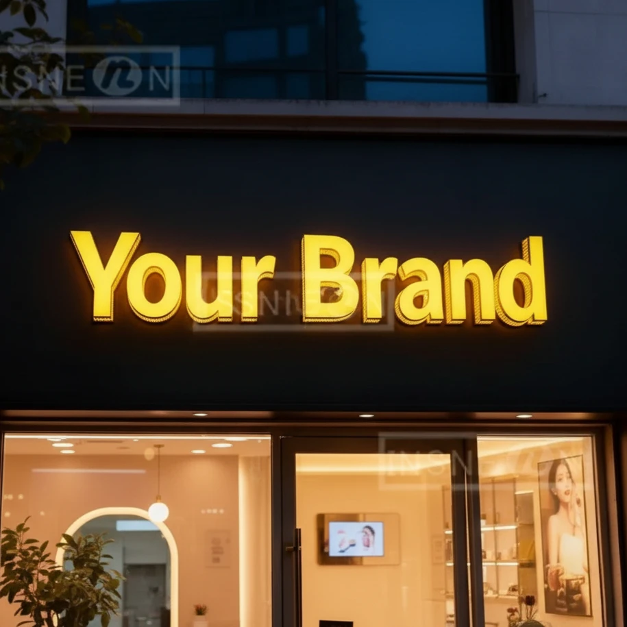 Custom Business Logo Sign - Led Sign Letters With Lights Wall Advertising Brand Outdoor Light Luminous Large Label Metal 3d