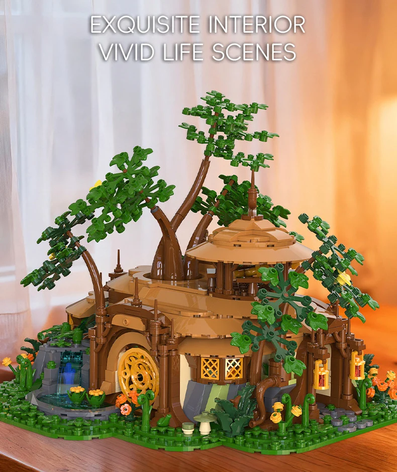 Idea City Straßenansicht Waldhaus Baustein Dschungel-Unterschlupf Konstruktions-Bausteine Spielzeug mit Licht-Kollektion als Geschenke – Detail 4