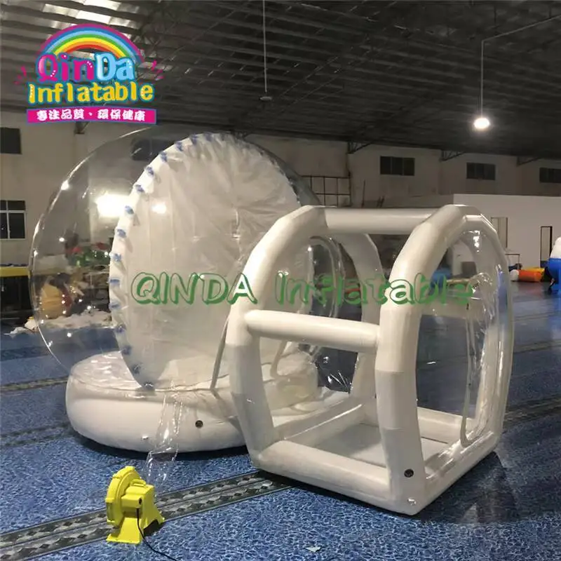 Chrsitmas Party Transparent Inflatable Dome Bubble Tents,Clear Pvc Inflatable Snow Globe With Tunnel Enter