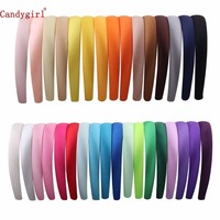1.5/2cm Multicolor Headpieces Ribbon Headwear DIY Satin Covered Resin Hairbands for Girl Women Hair Band Accessories Dropship