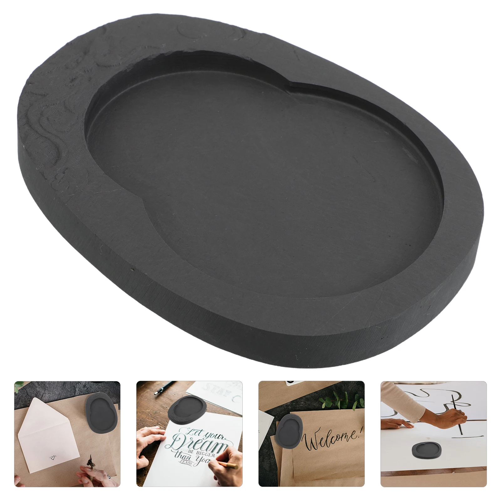 Quattro tesori di studio Inkstone Calligrafia Filo Piatto Inkslab Cinese naturale