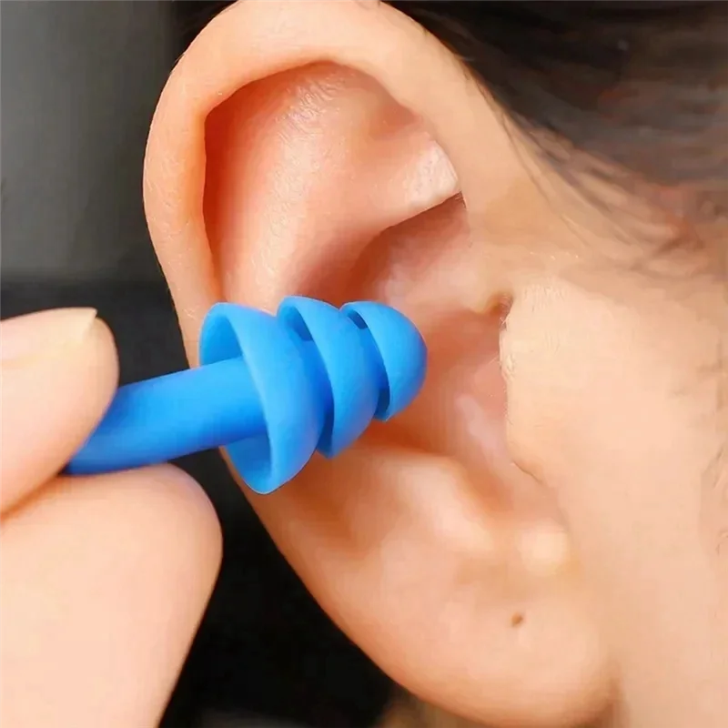 ABKN-Soft Silicone Earplugs Waterproof Swimming Ear Plugs Reusable Noise Reduction Sleeping Ear Plugs Hearing Protector