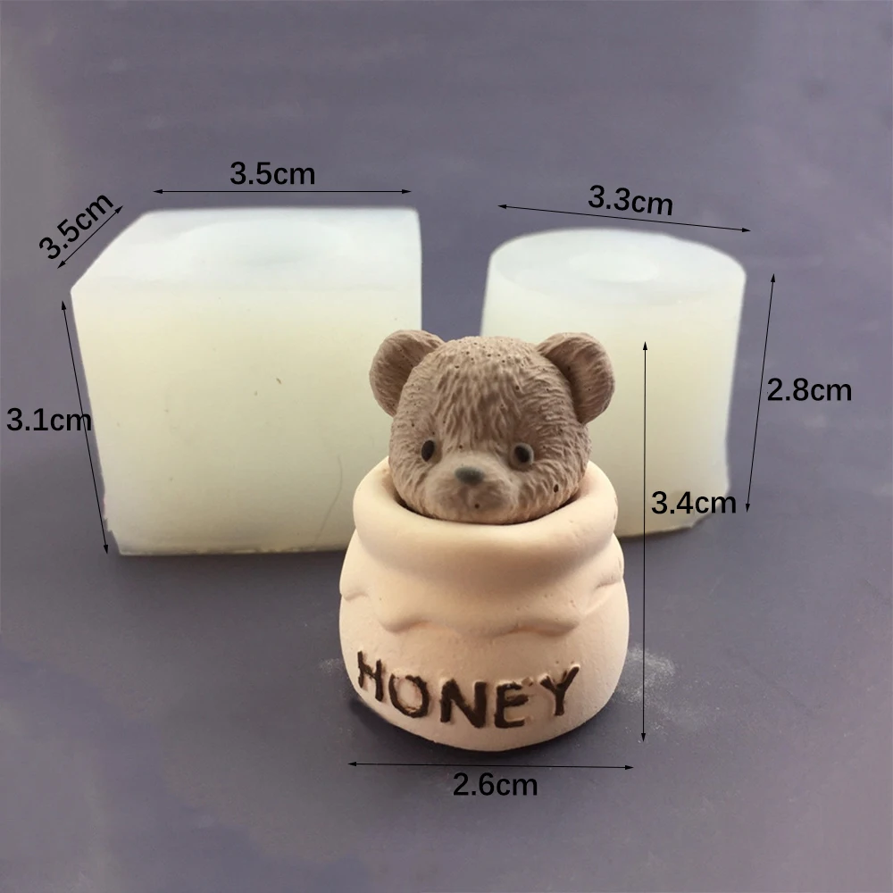 Cute Teddy Bear Candle Mold Silicone Aromatherapy Plaster Korean Version Gypsum Geometric Dropping Glue for Candle Making Tools