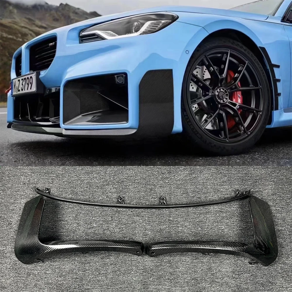 Car front bumper diverter lower lip diffuser body kit spoiler protection high quality dry carbon fiber trim for BMW M2 G87 2023