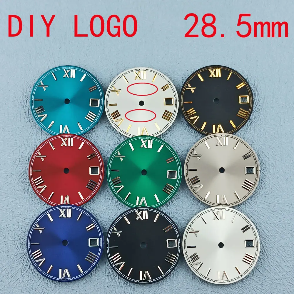 28.5mm Roman watch dial suitable for NH35 NH36 movement assembly Watch parts sterile no luminous