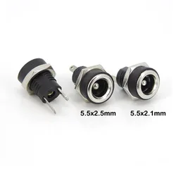 2/5/10 DC022b 5.5 x 2.1/5.5x2.5mm DC Female Power Jack Socket Supply Panel Mount dc 022 Connector Plug Adapter 2 Terminal Type