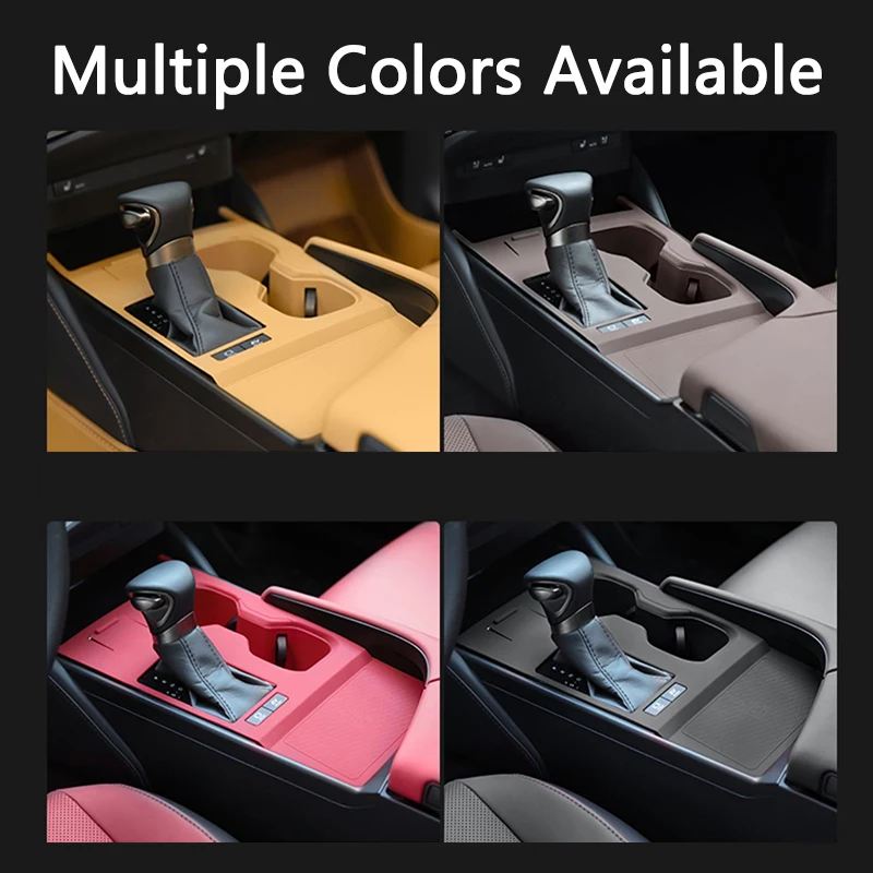 QHCP Car Gear Panel Pad Gear Shift Panel Trim Water Cup Holder Silicone Central Console Water Cup Box For Lexus ES 200 260 22-24