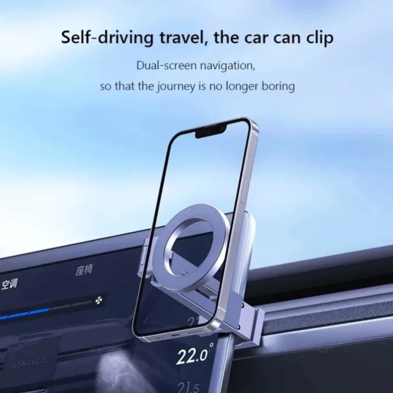 N52 Super Strong Magnetic Airplane Phone Mount 360° Rotation Foldable Tray Table Holder for iPhone Samsung All Phones