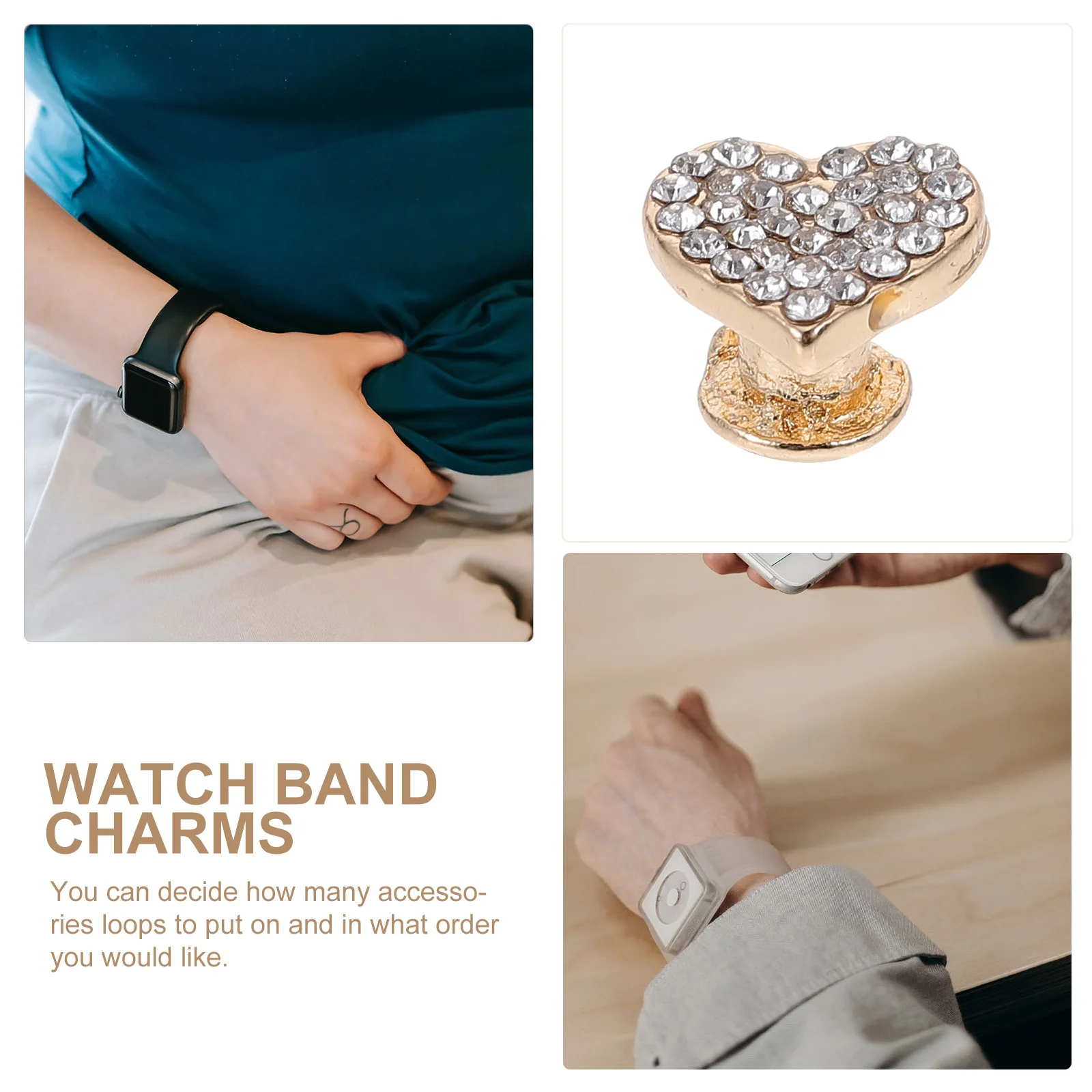 

3Pcs Watch Band Decorative Rings Charms for 38Mm Watch Straps Sturdy Metal Material Trendy Fashion Accessory Suitable Balls