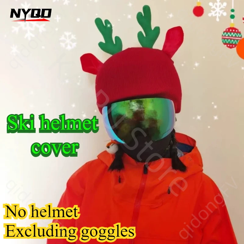 Ski Helmet Cover Cute Cartoon Decoration Single and Double Board Unisex Universal Ski Helmet Cover