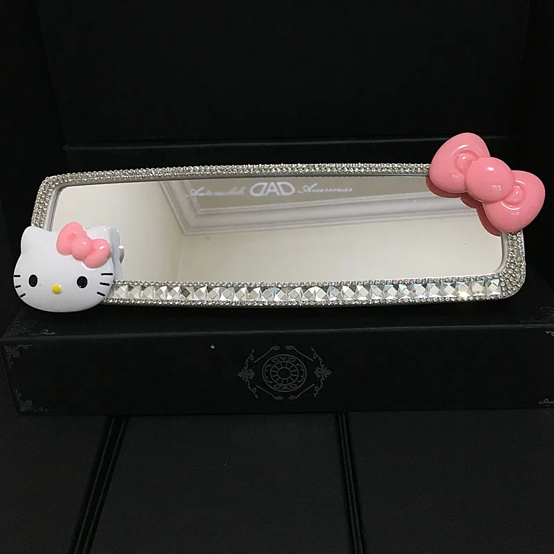 Sanrio Hello Kitty Rearview Mirror Korean Version of Car Interior Products Decoration with Diamonds Women's Car Cute Accessories - view 5
