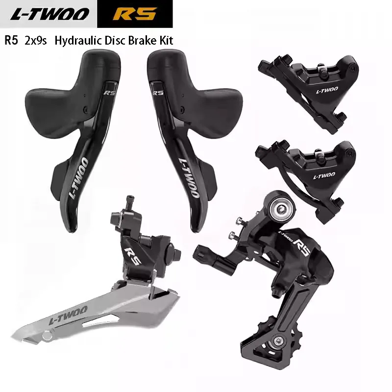 

L-TWOO R5 2x9s Road Bike Hydraulic Disc Brake Set Aluminum Alloy Drop Handlebar Road Bike Gear Set