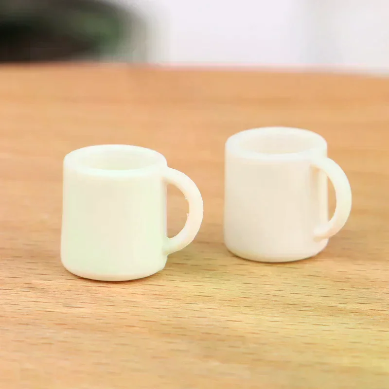 4 Teile/satz 1:12 Puppenhaus Miniatur Tasse Weiß Becher Wasser/Trinken Tasse Tee Tasse Modell Kinder Pretend Spielen Spielzeug Puppe haus Dekor Zubehör