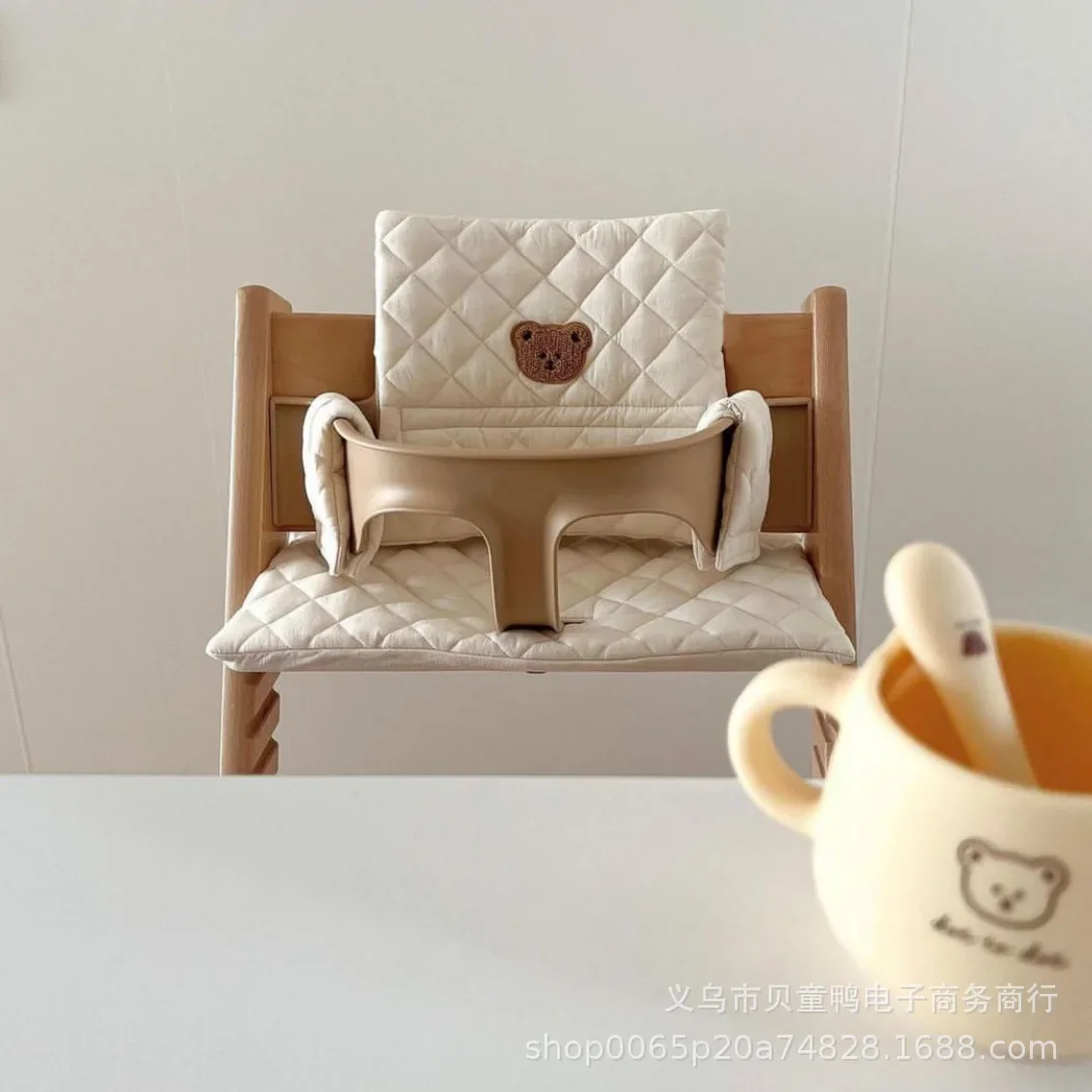 South Korea winter soft  warm pad trippe baby dining chair cushion cotton baby high  cushion breathable accessories