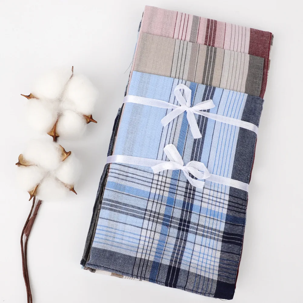 Men's Classic Plaid Cotton Handkerchief Set