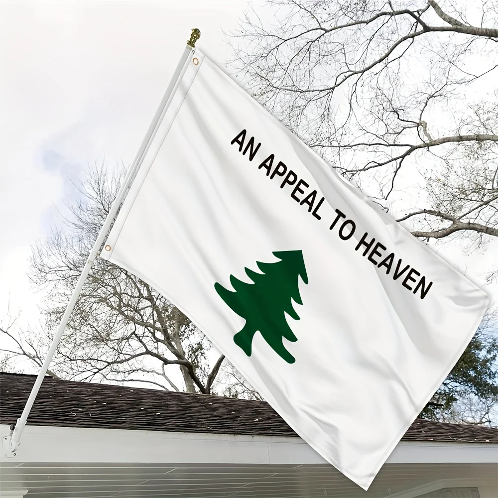 1pc An Appeal To Heaven Flag, Multipurpose Polyester Pine Tree Design, Single-Sided Print, 90x150cm, Indoor Outdoor Flag