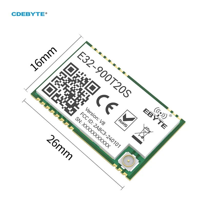 10PCS UART LoRa Wireless Transmitter Module 868MHz 915MHz CDEBYTE E32-900T20S Long Range 20dBm 5.5Km IPEX IoT DIY