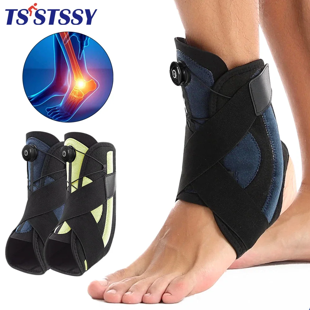 1Pcs Adjustable Knob Maximum Metal Ankle Support Brace for Sprained Ankle,Tendonitis, Achilles, Swelling, Injury Recovery