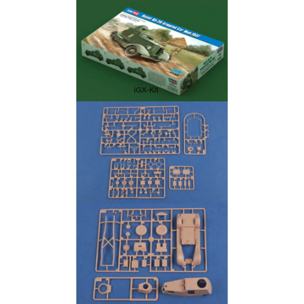 

HobbyBoss 83882 1/35 Scale Russian Ba20 Ba-20 Armored Car Vehicle Mod 1937 Plastic Hobby Building Craft Assembly Model Kit