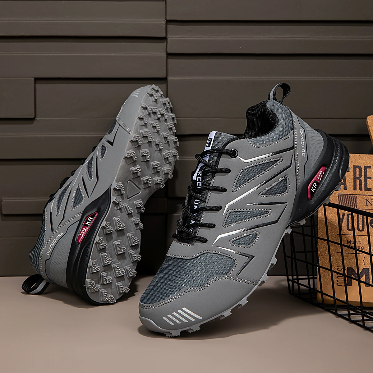 Wasserdichte Herren-Wanderschuhe, atmungsaktives Obermaterial, geeignet für jedes Gelände, Outdoor-Offroad, rutschfest, verschleißfest, Sportschuhe – Detail 36