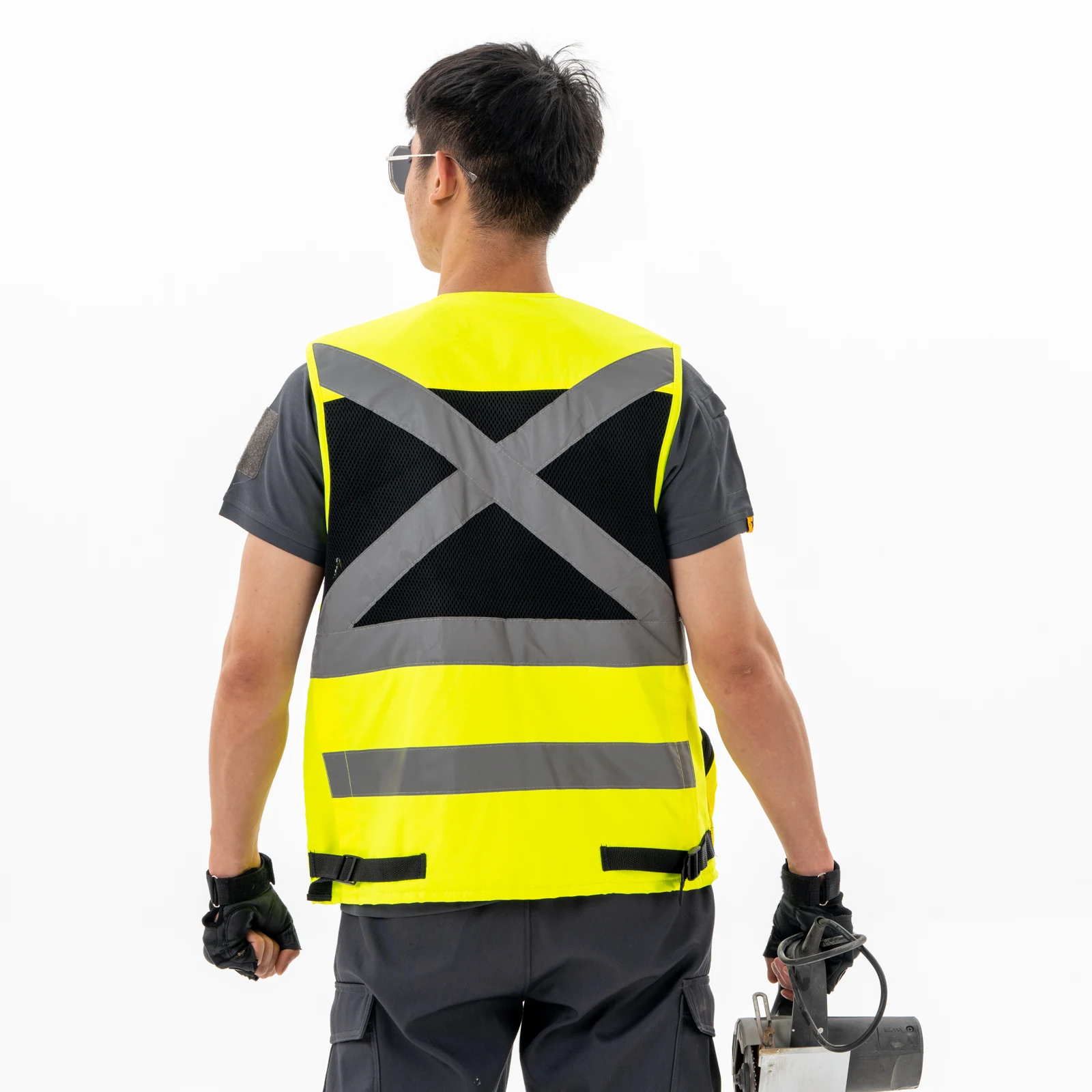 Safety Vest Hi Vis Reflective Vest Silver Stripe Oxford Cloth Multi-Pocket Workwear Outdoor Sports Riding Safety Clothing