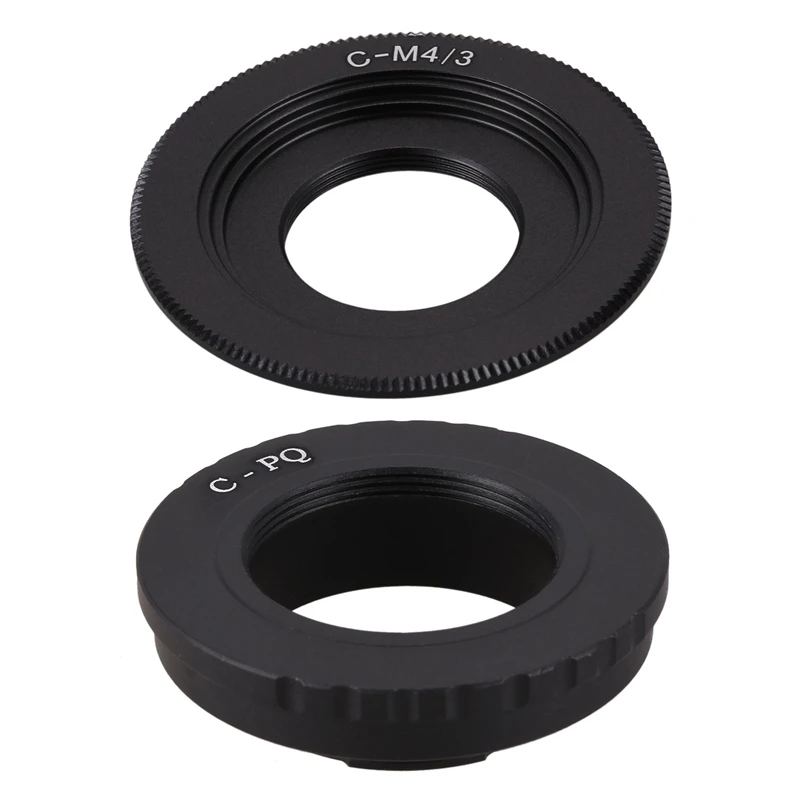 RISE-1Pcs Camera C Mount Lens Cctv Lens For Pentax Q Q7 Q10 Q-S1 & 1Pcs Black C Mount Lens For Micro-4/3 Adapter E-P1 E-P2 E-P3