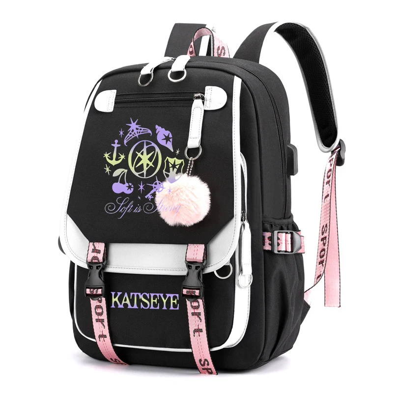 

College Students Backpack Girl Group Katseye Printed School Backpacks for Young Boys Girls Fashion Travel School Bags Fans Gifts