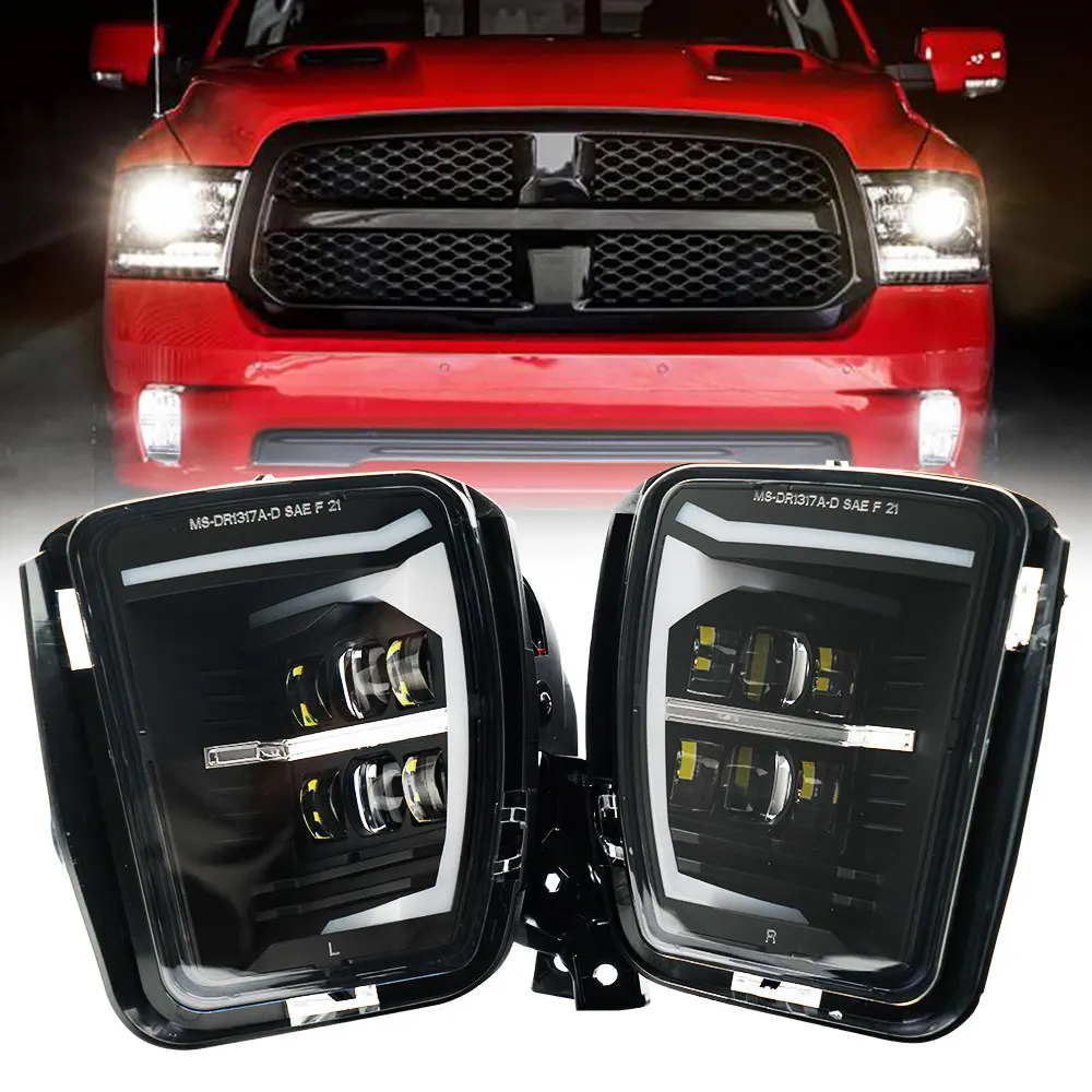 

Pop New Car LED Lamp Fog Lights For Dodge Ram 1500 Pickup 2013 -2017 Front Bumper DRL Driving Fog Lamps Replacement 68104821AC