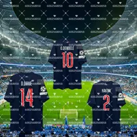 Grand Paris PSG Champion Version Tops Short Sleeve Home jersey Dembélé & Doué 3ds Breathable Comfortable Outdoor Sports Training