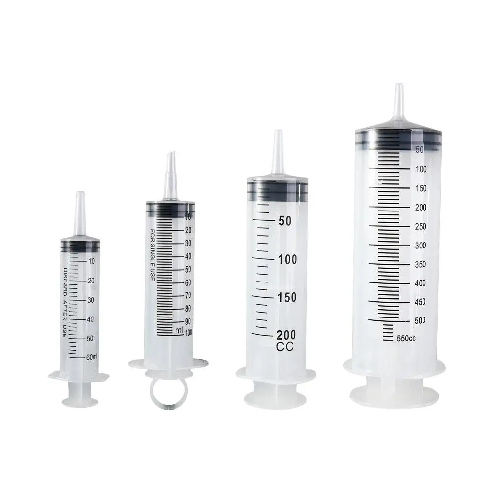 Transparent Large Capacity Syringe Reusable Plastic Pet Feeding Syringe with Scale 60/100/200/300/500ML Measuring Syringe