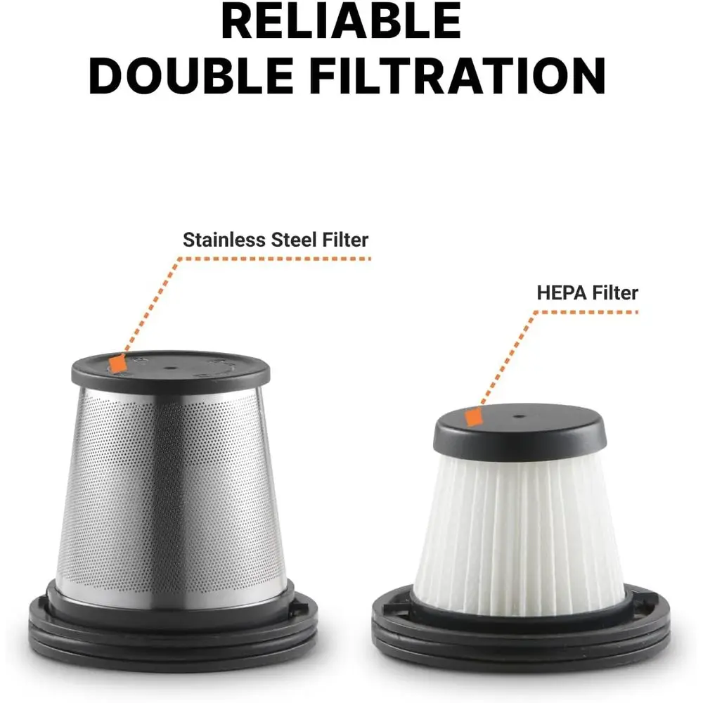 مكنسة كهربائية محمولة للسيارة باللون الأسود الصلب