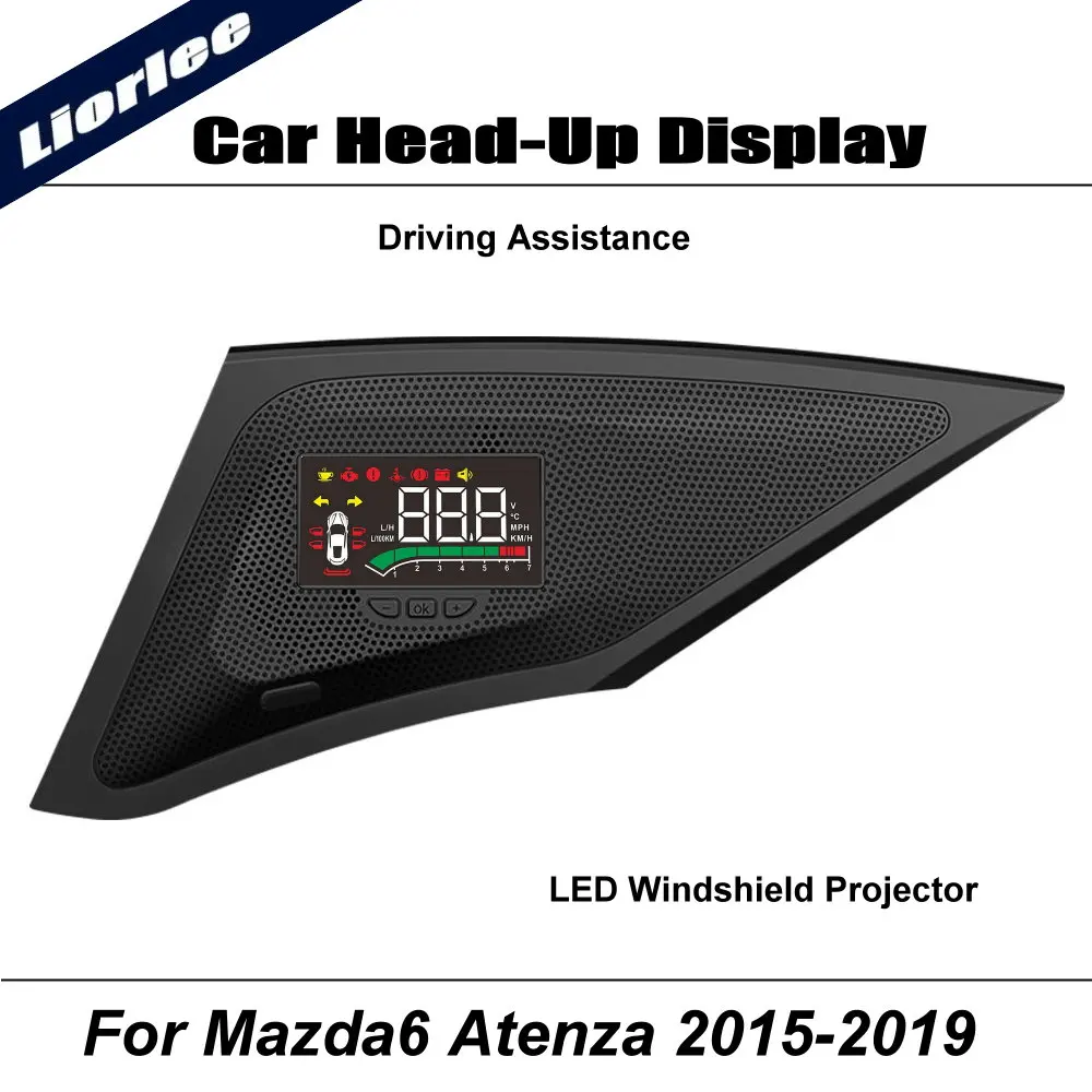 Car LED Projector For Mazda 6 Atenza 2015-2025 Auto HUD Head-Up Display Windshield Safe Driving Assistance Accessories