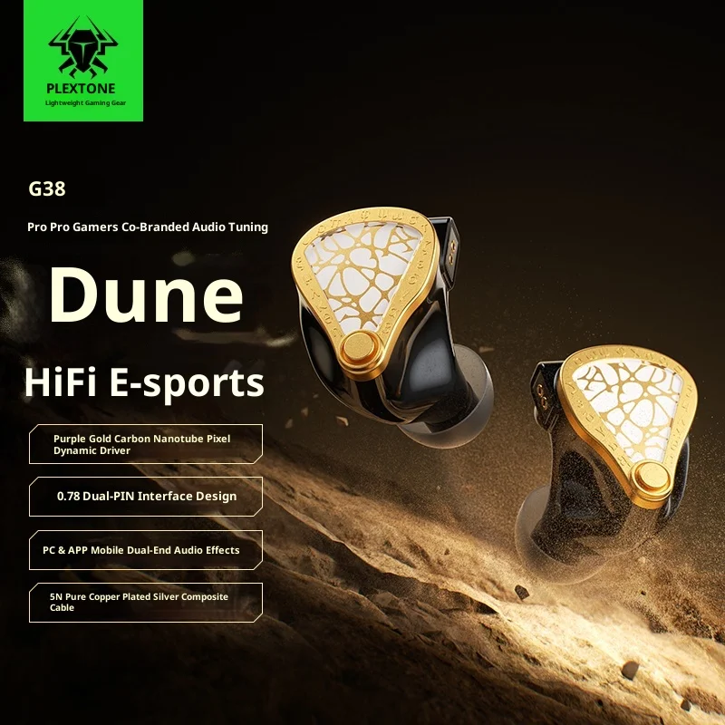 Plextone G38 سماعات أذن سلكية HiFi 0.78 مللي متر 2pin Esports سماعات الألعاب أقراص المحمول لعبة السلام العالمي النخبة دلتا #2