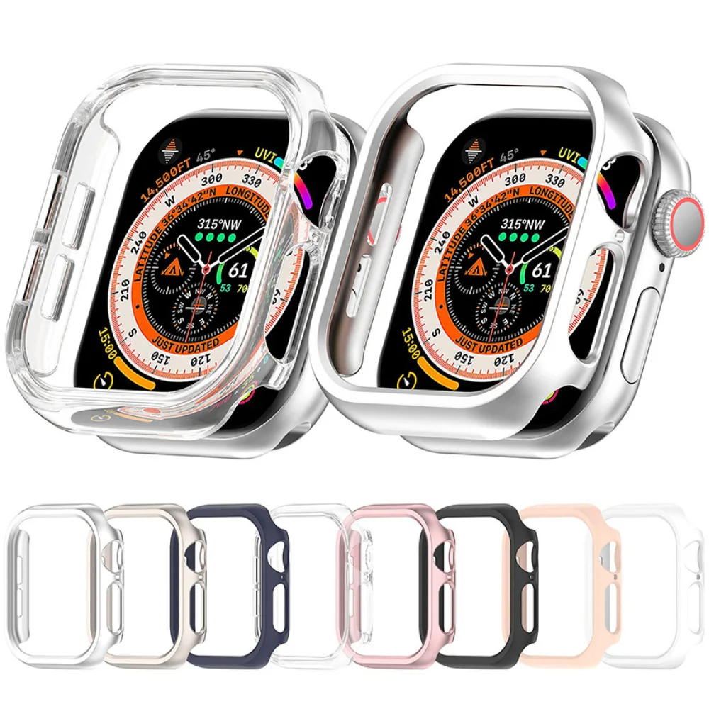 Watch Case for iPhone Watch Series 10 42mm/46mm Half-wrapped PC Cutout Protective Case Watch Accessories