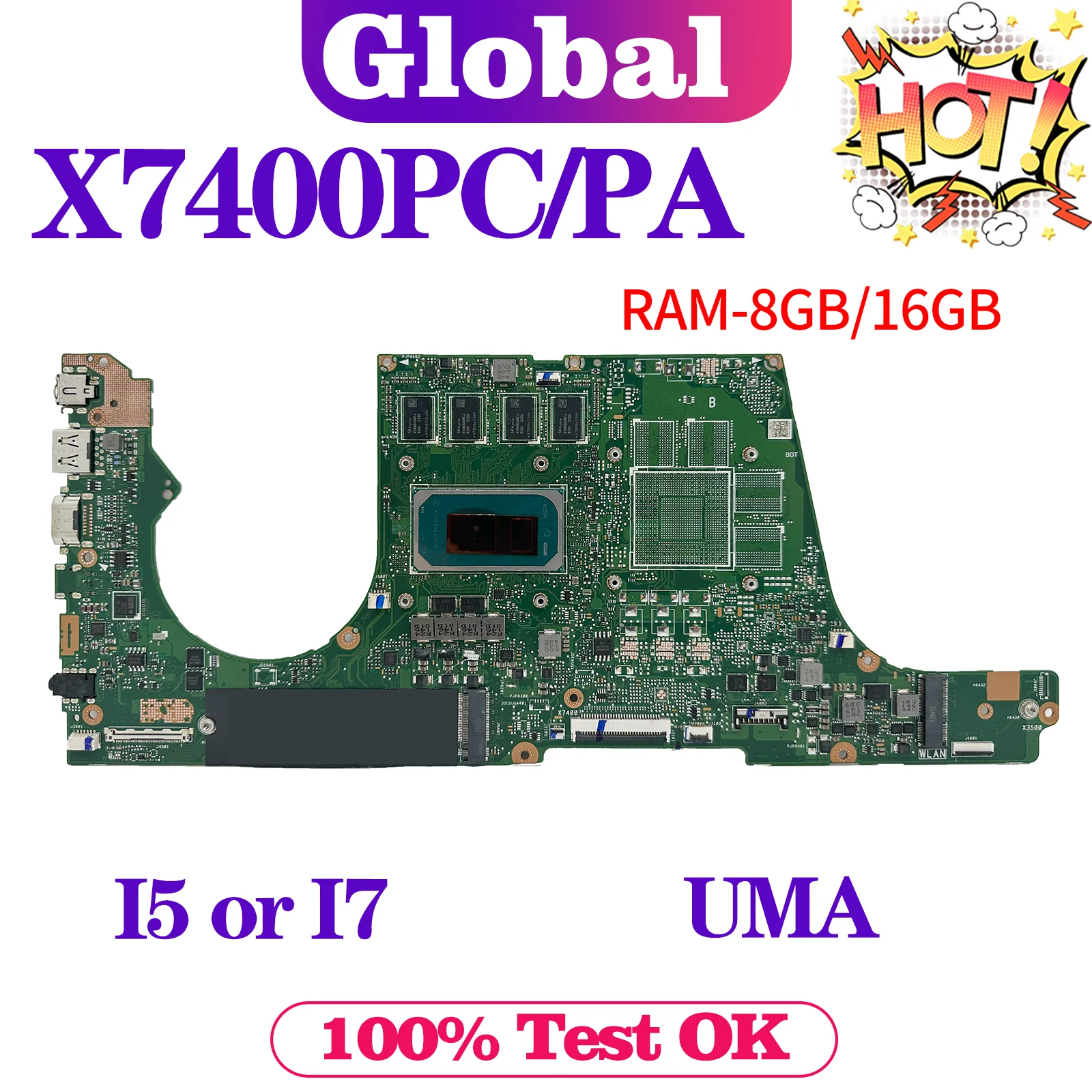 Imagem -03 - Placa-mãe do Portátil Mainboard X7400pc N7600pc X7600pc X3500pc X3500pc X3500pa X3500ph V3500p X3400pc X3400pa K3500pc X3400ph K3500pc X3400ph