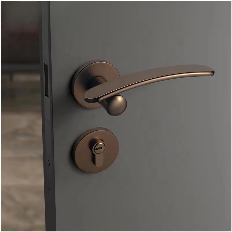 Door handle European style bright gold modern luxury interior standard door lock