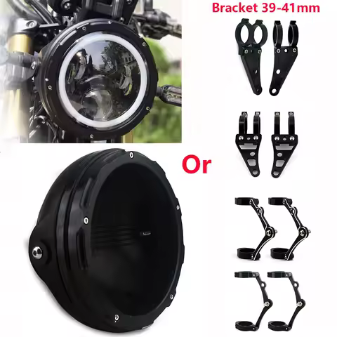 Universal CNC Head lamp Headlamp Mount Light 7" Motorcycle Headlight Shell Bucket Housing Lighthouse Shell For Harley XL883 1200