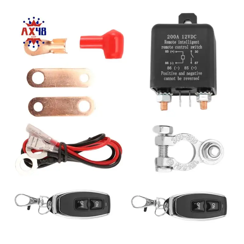 

AX48-Remote Battery Disconnect Switch 12V 200A Dual Remote Control Switch Automobile Parts