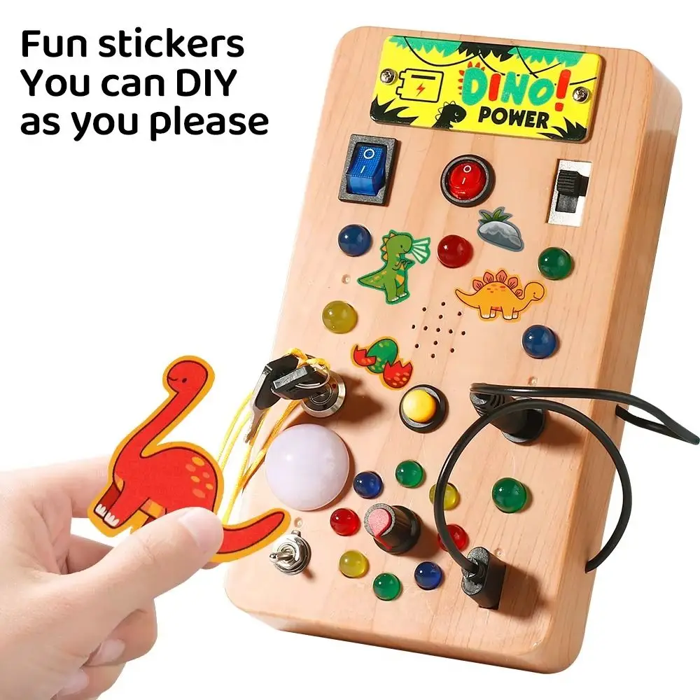 Montessori Toddler Busy Board Electronic LED Light Switch ' Activity Board Safe Logic Exercise Children's Busy Board