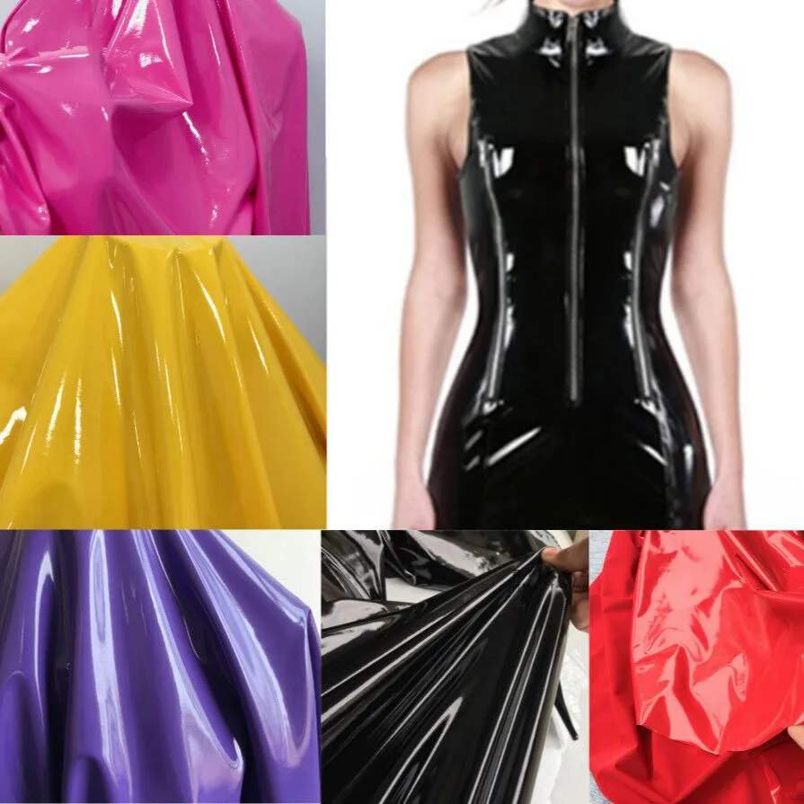 PU Patent Leather Fabric Vinyl Faux Wet Look Glossy Leather Fabric  Waterproof DIY Patches Stage Cosplay Decor Bag Stage Dress